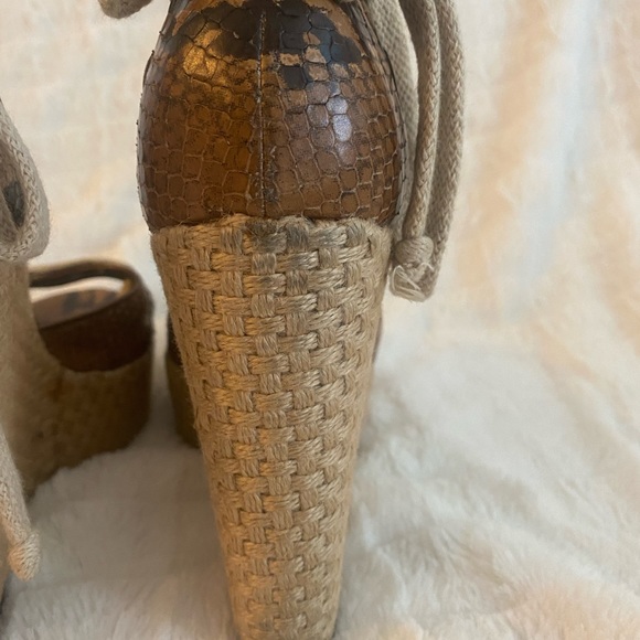 Theory Snake Skin Lace-up Espadrille Wedge EU 37 - Picture 3 of 11